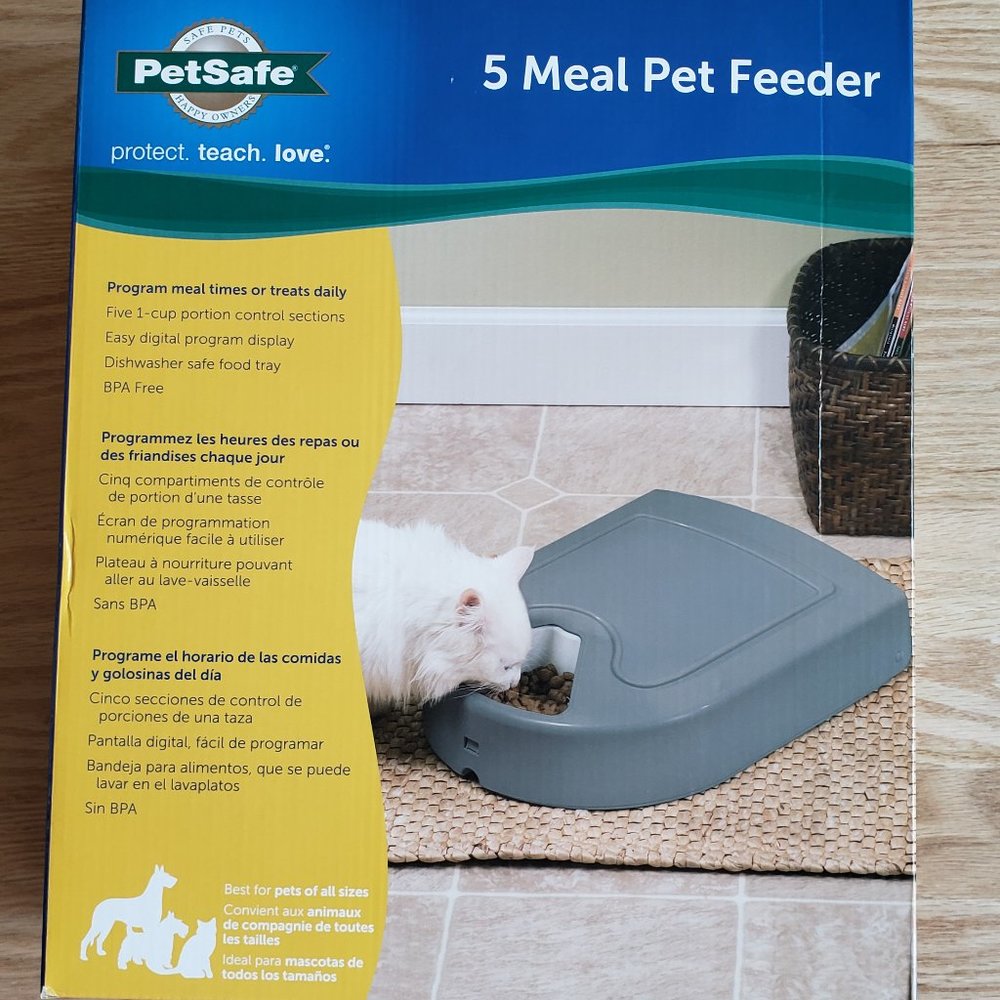 PetSafe 5 Meal Programmable Pet Food Dispenser, Automatic Dog and Cat Feeder